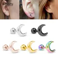 Boucles d'oreilles en laiton pour femmes et hommes piercing d'oreille barre d'arbre en acier