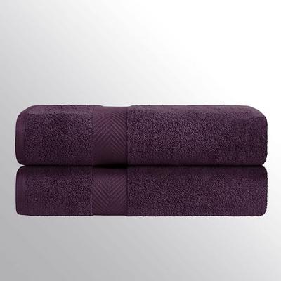 Caress Bath Towels Set of Two, Set of Two, Grape