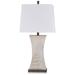 Stylecraft Asher 34" Linen Shade and Espresso Brown Table Lamp