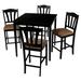 Red Barrel Studio® 4 - Person Counter Height Dining Set Wood in Black | 36 H x 35.5 W x 35.5 D in | Wayfair 191E9F0DE7B64BB0BF97EDB34B79FFF9