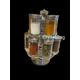 Crush Diamond Stand Rack With 12 Spice Herbs Jars Canisters Silver Kitchen