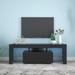 Black TV Stand with LED RGB Lights TV Cabinet