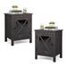Nightstand/Side Table with X-Shaped Door,Set of 2