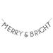 Transpac Metal 39.37 in. Grey Christmas Merry and Bright Banner