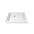 Dreamline SlimLine 36 Inch D x 36 Inch W x 2-3/4 Inch H Corner Drain Double Threshold Shower Base in White DLT-1036360