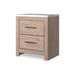 Gracie Oaks Ariel 25 Inch Rustic Wood Nightstand, 2 Drawers, White Marble Top Wood in Brown | 24.72 H x 21.69 W x 15.59 D in | Wayfair