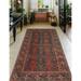 Noori Rug Fine Vintage Distressed Rohmal Charcoal/Red Runner - 4'0" x 7'8"