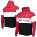 Men's New Era Black/Cardinal Arizona Cardinals Colorblock Current Pullover Hoodie