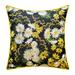 Edie @ Home Indoor/Outdoor Floral Print With Allover Embroidery Decorative Throw Pillow 20X20, Black by Edie@Home in Black Multi