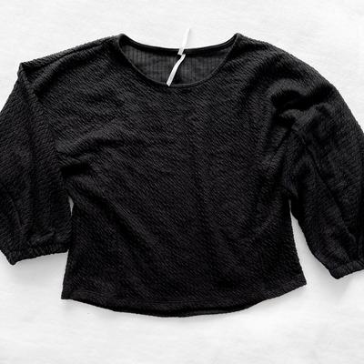 Anthropologie Tops | Anthropologie Textured Sweater Top | Color: Black | Size: S