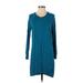 Active Life Casual Dress - Shift: Blue Solid Dresses - Women's Size Small