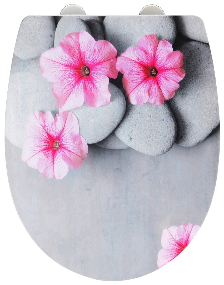 WC-Sitz WENKO "Pretty", bunt, B:36,5cm L:45cm, Edelstahl, Thermoplast, WC-Sitze, mit Softclose, aus Thermoplast