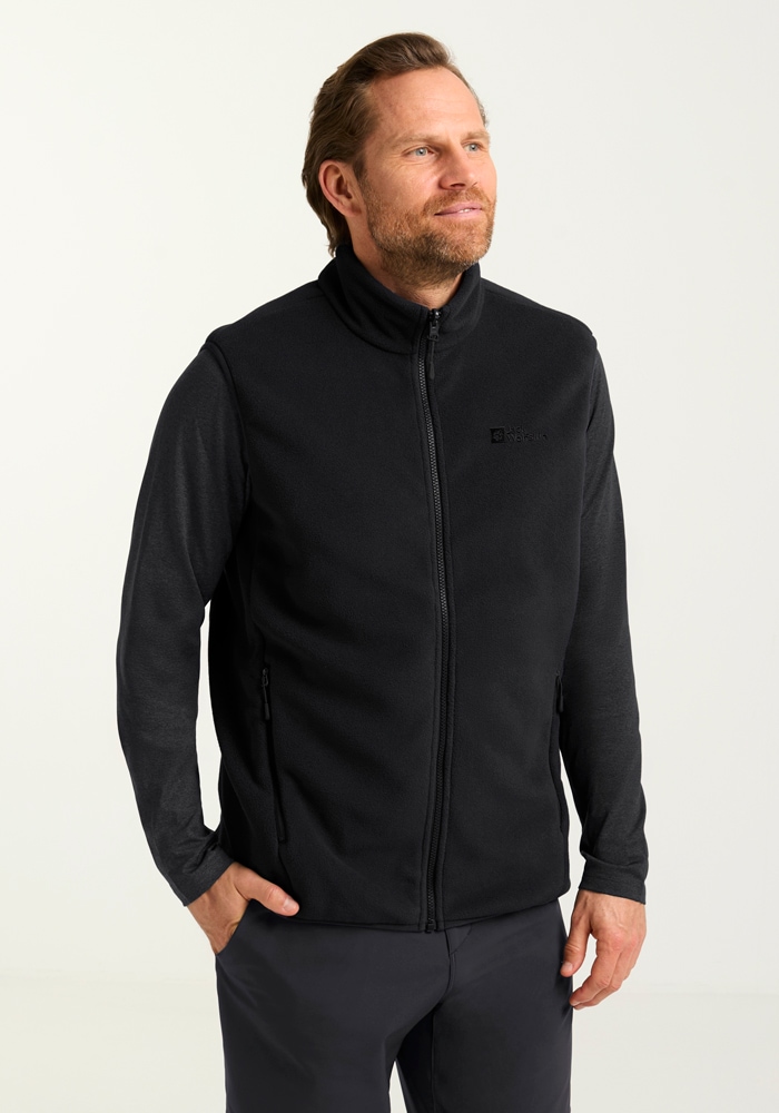 Fleeceweste JACK WOLFSKIN "WALDSTEIG FZ VEST M", Damen, Gr. L (52), schwarz, Oberstoff: 100% POLYESTER; Futter: 100% POLYESTER, Westen Fleeceweste