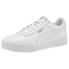 Sneaker PUMA "CARINA L", Gr. 38, weiß (puma weiß, puma weiß, puma silber), Leder, Leder, unifarben, sportlich, Schuhe, Topseller