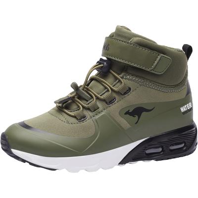 Sneaker KANGAROOS "KX-Hydro", Gr. 28, bunt (schwarz, olivgrün), Synthetik, Textil, sportlich, Schuhe, Sneakerboot, Winterschuh, wasserdicht