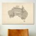 iCanvas 'Australia Sheet Music Map' by Michael Tompsett Painting Print on Canvas Canvas/Metal | 40 H x 60 W x 1.5 D in | Wayfair 8779-1PC6-60x40