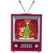 Kurt Adler Rudolph & Santa Musical TV Table Piece Wood/Plastic in Brown | 8.5 H x 5 W x 3.25 D in | Wayfair RU5222