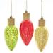 Kurt Adler Light Bulb Finial Ornament Plastic in Green/Red/Yellow | 6.25 H x 2.5 W x 2.5 D in | Wayfair J8238