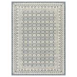 Blue/Gray 86 x 63.5 x 0.5 in Area Rug - Persian-rugs Floral Machine Woven Polypropylene Area Rug in Gray | 86 H x 63.5 W x 0.5 D in | Wayfair