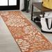 White 120 x 26 x 0.19 in Area Rug - Red Barrel Studio® Zinnia Modern Floral Textured Weave Indoor/Outdoor Orange | 120 H x 26 W x 0.19 D in | Wayfair