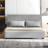 Ebern Designs Veysey Queen 61.8" Wide Pillow Back Convertible Sofa Metal/Linen in Gray | 31.4 H x 61.8 W x 29.5 D in | Wayfair