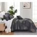 Bungalow Rose Rokicki Microfiber 6 Piece Quilt Set Polyester/Polyfill/Microfiber in Black | Twin Quilt + 2 Standard Shams + 3 Throw Pillows | Wayfair