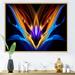 Wrought Studio™ Colorful Fractal Fire & Water Fusion - Modern Canvas Artwork Metal in Blue/Brown | 16 H x 32 W x 1 D in | Wayfair