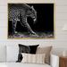 Ebern Designs Leopard In Black & - Traditional Canvas Wall Decor Canvas, Cotton in White | 24 H x 36 W x 1 D in | Wayfair