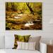 Millwood Pines Beautiful Autumn Forest River - Traditional Canvas Wall Decor Canvas, Cotton in Black/Green/Yellow | 8 H x 12 W x 1 D in | Wayfair