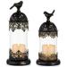 Fleur De Lis Living 2 Pcs Vintage Pillar Candle Holders Moroccan Wrought Iron Hurricane Candle Holder Ornate Centerpiece For Mantlepiece Decorations | Wayfair