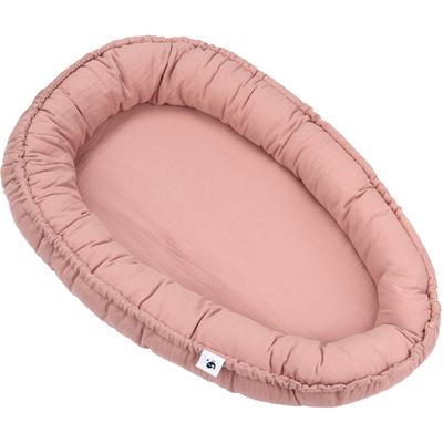 Kuschelnest JULIUS ZÖLLNER "NIDO, Musselin dusty rose", rosa (dustyrose), Obermaterial: 100% Baumwolle. Füllung: 100% Polyester, Bettnestchen, Made in Germany