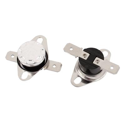 2x KSD301 250V 10A 85 Degree NC Temperature Control Switch Thermostat - Black, Silver Tone