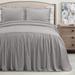 Lush Decor Belgian Flax Prewashed Linen Rich Cotton Blend Bedspread 3Piece Set