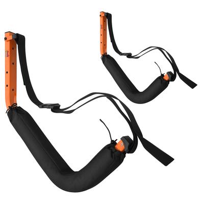 Kayak Storage Hooks - Set of 2 Wall Mount Garage Hangers - 125lbs Capacity Rack for Paddleboards by Rad Sportz (Orange) - Large