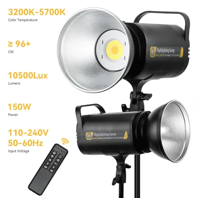 Lumière de remplissage LED pour studio vidéo 100W 2700-6500K intensité variable monture Bowens