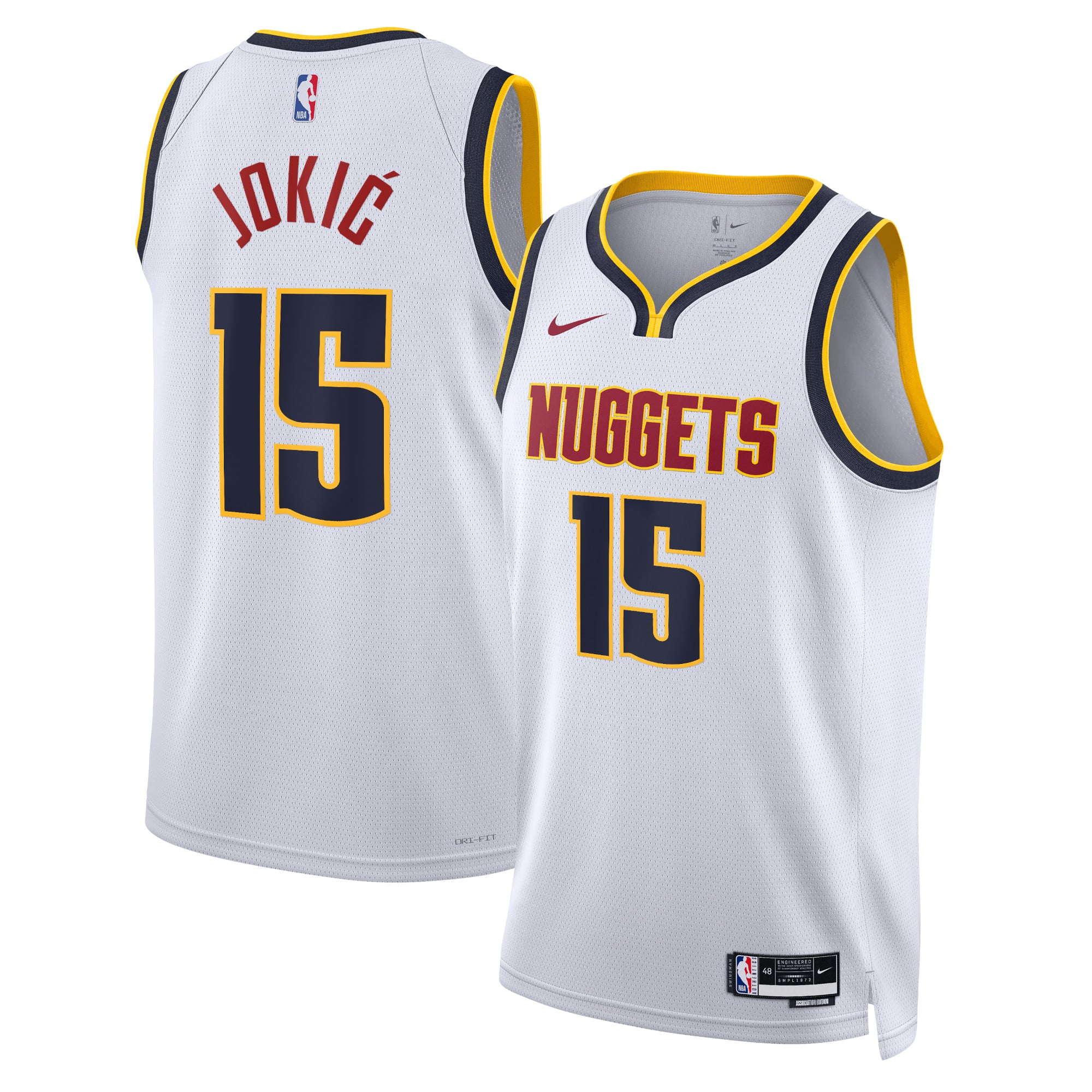 Maillot Swingman Nike Association Edition Denver Nuggets - Blanc - Nikola Jokić - Unisexe - Homme Taille: S