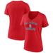 Women's Fanatics Branded Red St. Louis Cardinals Heart and Soul V-Neck T-Shirt