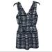 Madewell Dresses | Madewell Sleeveless Fit Flare Cocktail Dress Vneck | Color: Blue/White | Size: 0