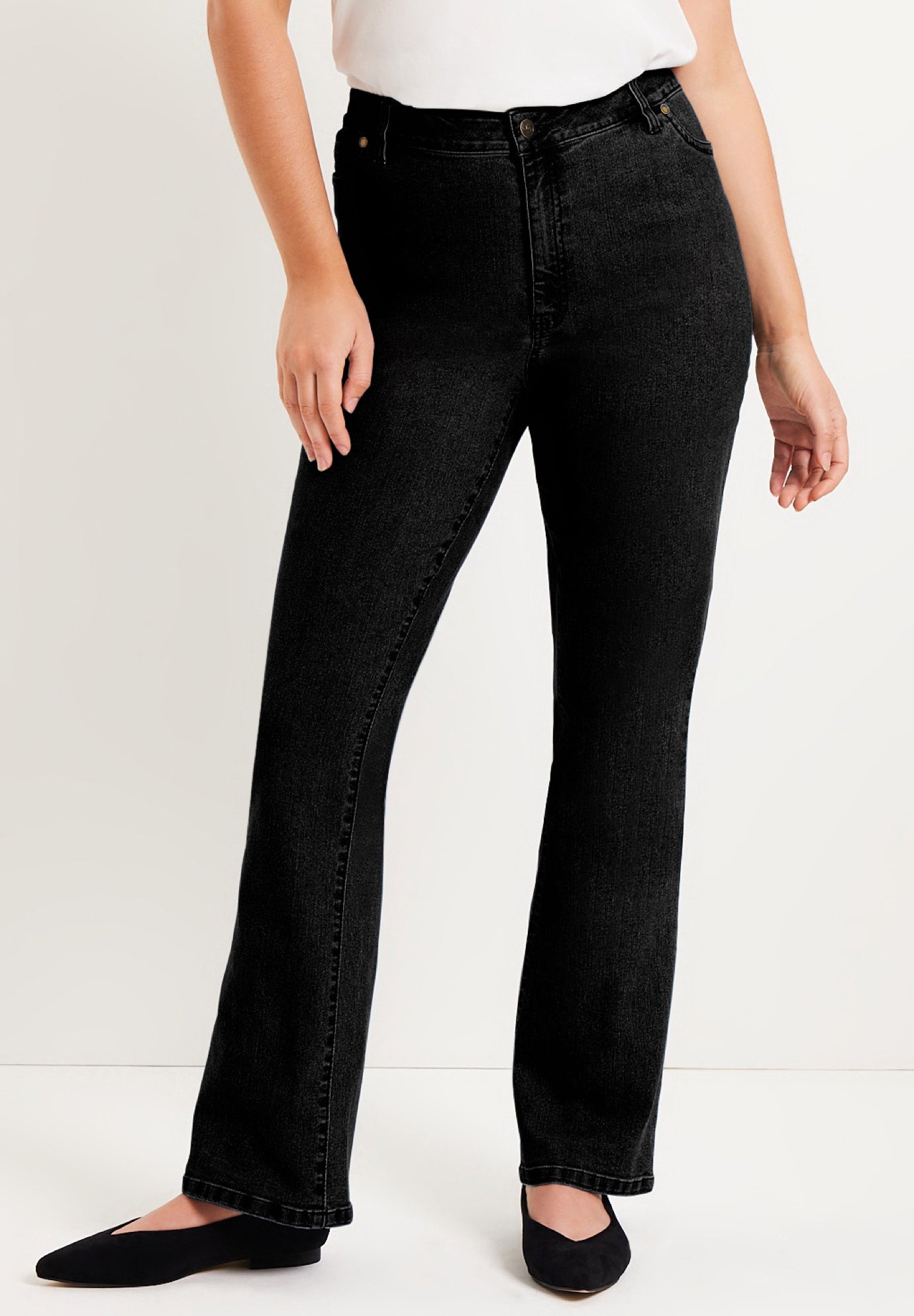 Plus Size Women's June Fit Bootcut Jeans by June & Vie in Black (Size 12 W)