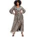 Plus Size Women's Evyre Side Slit Sequin Dress by June+Vie in Gold Sequin (Size 22/24)