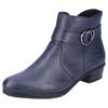 Stiefelette RIEKER, Damen, Gr. 36, blau, Lederimitat, elegant, Schuhe, mit hübscher Zierschnalle, schmale Form