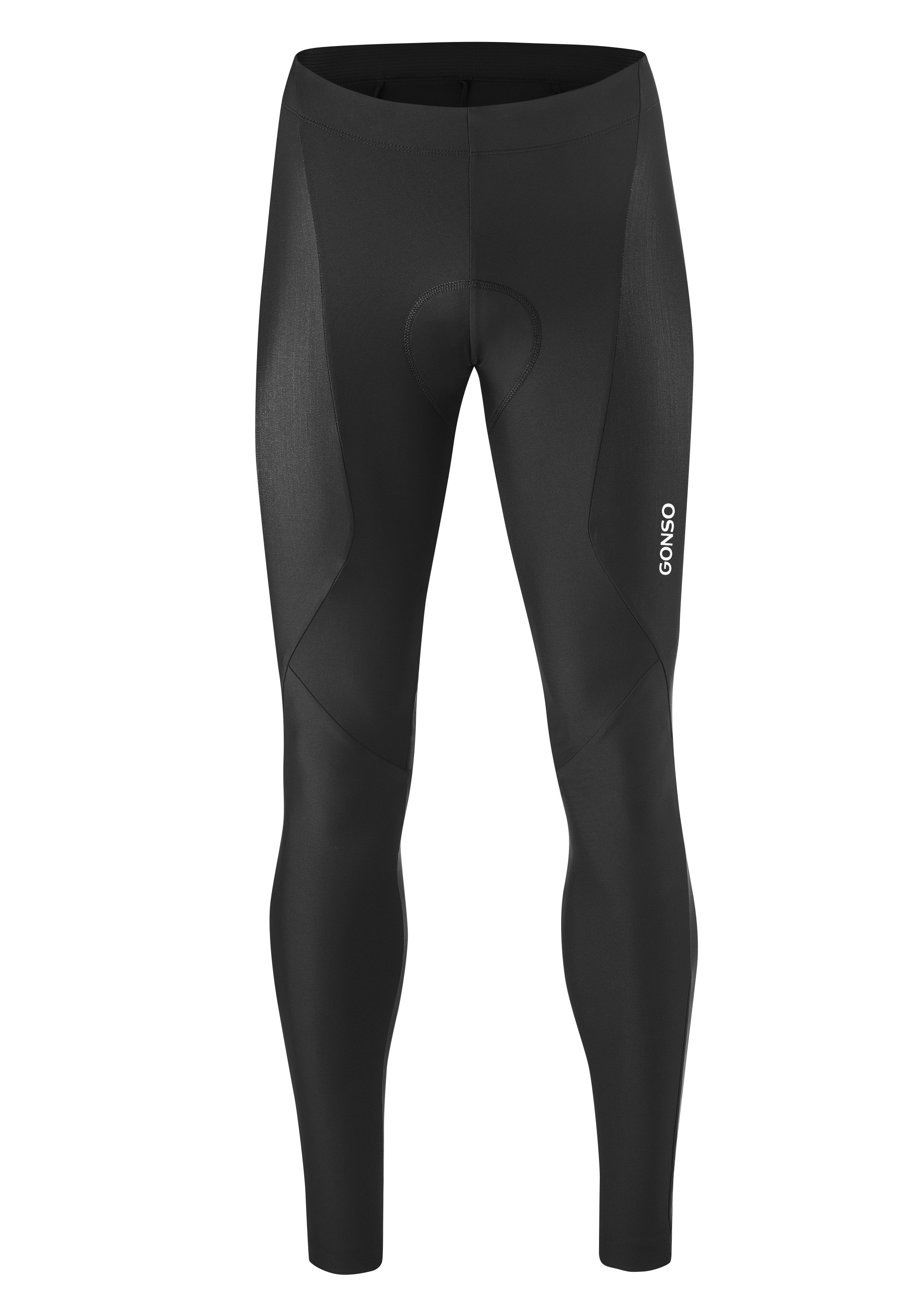 Fahrradhose GONSO "Essential Tight SC M", Herren, Gr. 3XL, Normalgrößen, schwarz, 78% Polyester; 22% Elasthan, Hosen, Herren Radhose lang, atmungsaktive Radlerhose, Sitzpolster, Tight Fit Image