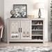 Heron Chessani 16 Pair Shoe Storage Cabinet Manufactured Wood in Gray | 30 H x 44.3 W x 13.5 D in | Wayfair