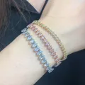 Bracelets de tennis réglables en forme d'oeil transparent pour femme bijoux en diamant cadeau