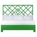 David Francis Furniture Darien Low Profile Standard Bed Wood/Wicker/Rattan in Green | 64 H x 80 W x 85 D in | Wayfair B4505BED-K-S138