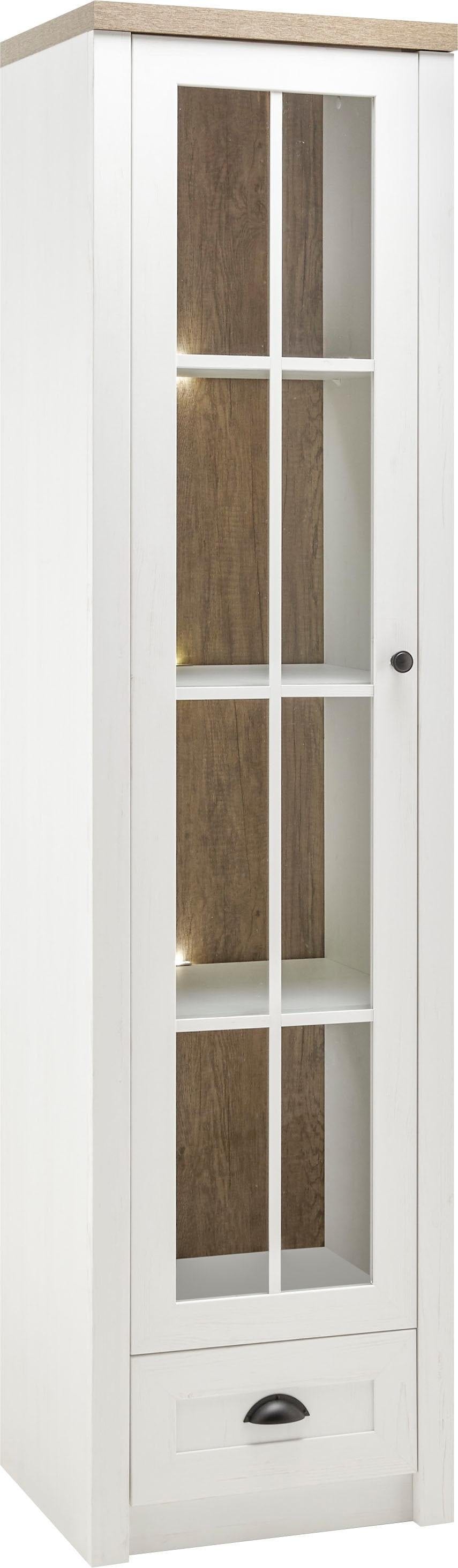 Vitrine HOME AFFAIRE "Beauvais", weiß (weiß pinie, applikation eichefarben dekor), B:50cm H:198cm T:43cm, Holzwerkstoff, Schränke, Höhe ca. 198 cm Image