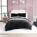 Betsey Johnson Solid Faux Fur Black Duvet Cover Set