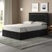 Wade Logan® Aroz King Panel Bed Upholstered/Metal/Polyester in Black | 47.4 H x 56.9 W x 79.7 D in | Wayfair F0337124B0354069AC372F15FCDE9E66