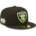 Men's New Era Black Las Vegas Raiders Super Bowl XVIII Summer Pop 59FIFTY Fitted Hat