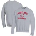 Men's Champion Gray Maryland Terrapins Softball Icon Crewneck Pullover Sweatshirt